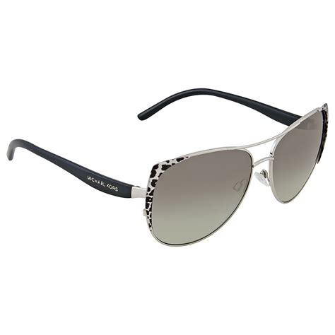 Michael Kors Sadie 1 Leopard Print Metal Sunglasses 